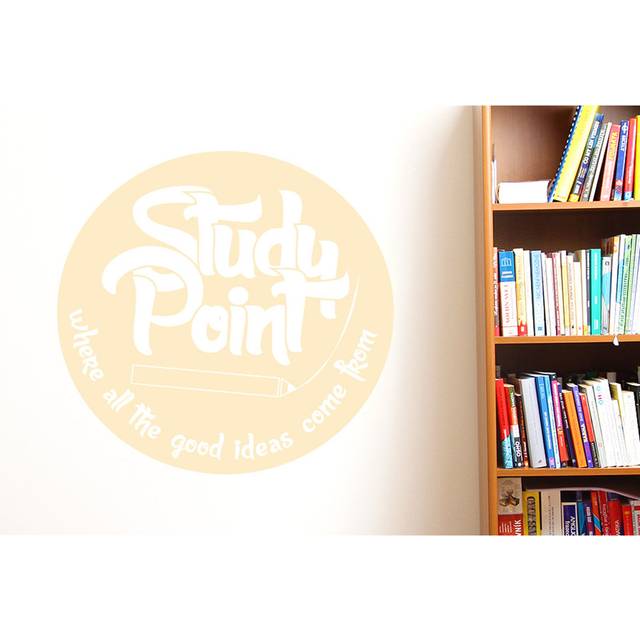 Study Point Where All The Good Ideas Come From Wall Sticker - Beige (57cm H X 60cm W)