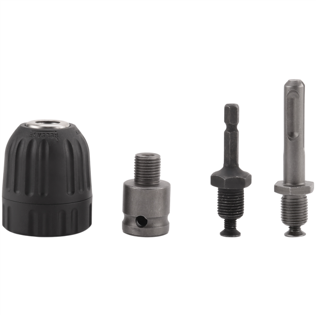 0.8-10mm Precise Keyless Drill Chuck Converter 3/8Inch- 24UNF Thread Quick Change Adapter with SDS-Plus Hex Socket