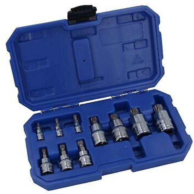 10pc triple square spline tamperproof shallow sockets 1/4 3/8 + 1/2in m4 – m18