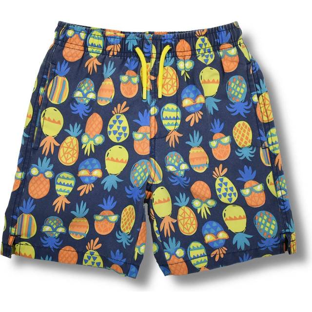 INGEAR Little Boys Quick Dry Beach Board Shorts Kids Swim Trunk Swimsuit Beach Shorts with Mesh Lining Cool Pineapple  4/5