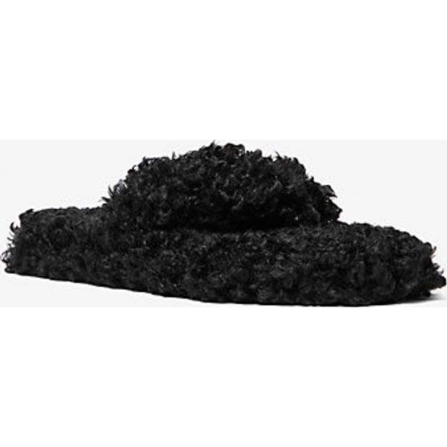 MK Alani Faux-Fur Flip Flop - Black - Michael Kors - UK 4