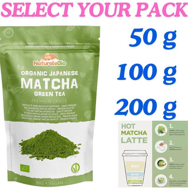 Ekologiskt grönt matcha pulverte - Premium Kvalitet - 50 g. Matchate producerat i Japan, i staden Uji, Kyoto. Perfekt att dricka, till efterrätter, smoothies, iste, i latte och som ingrediens.