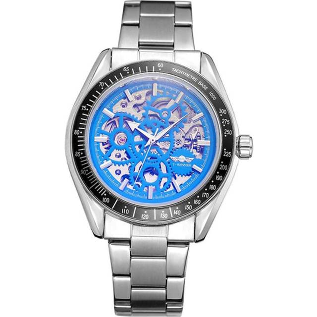 VEANXIN Skeleton Watch Men&#39;s Automatic Mechanical Stainless Steel Sports Wristwatch Tourbillon Watch