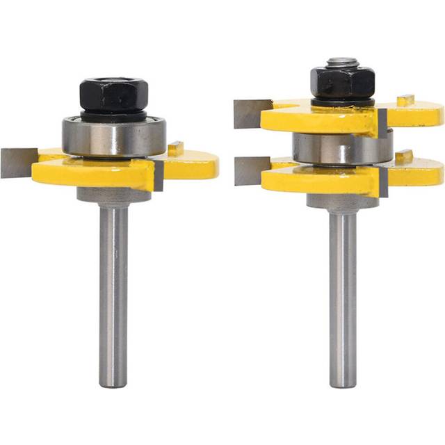 2 pc 6mm Shank high quality Tongue & Groove Joint Assembly Router Bit Set