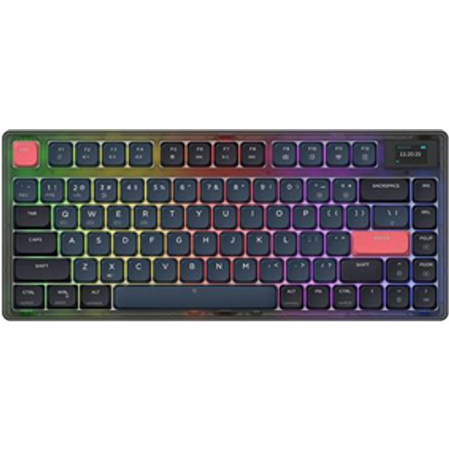 Ajazz AK832Pro RGB 83Keys Wireless BT Three-Mode With Keyboard Outemu Low Profile Switch For Office red switch black/red