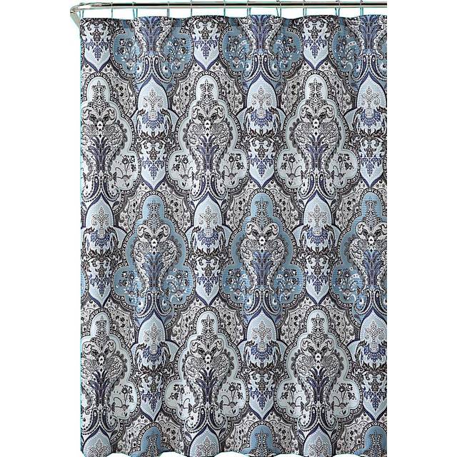 Serafina Home Hotel Quality Fabric Bathroom Shower Curtain: Bohemian - Blue and Brown (72 x 70 inches)