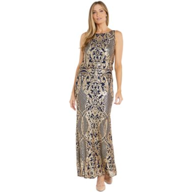 Rm Richards Sequin Sleeveless Blouson Dress