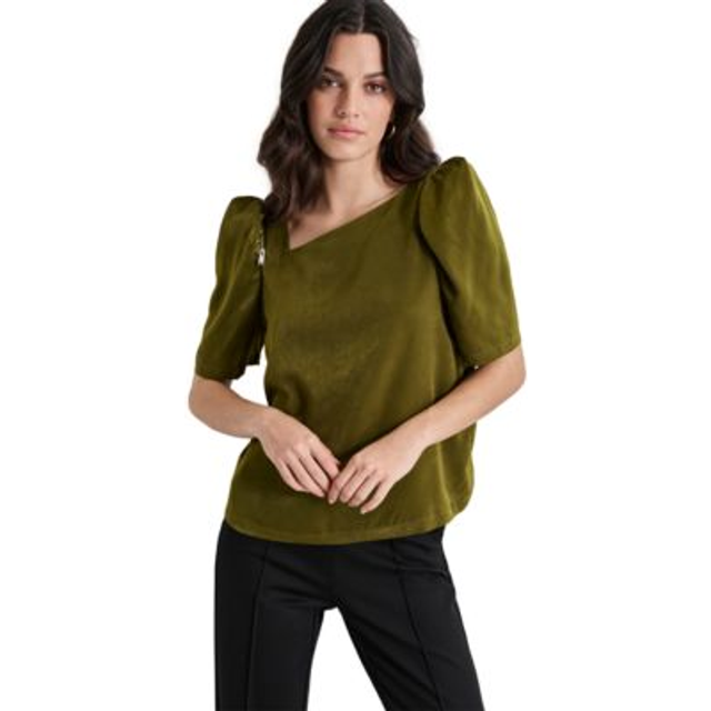 Dkny Short Sleeve Asymmetrical Top