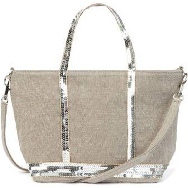 Linen XS Tote Bag with Sequin Trim - grey - ONE SIZE