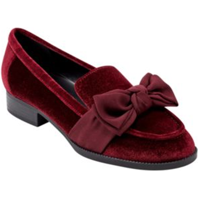 Bandolino Women's LINDIO Loafer  Burgundy Velvet 600  5