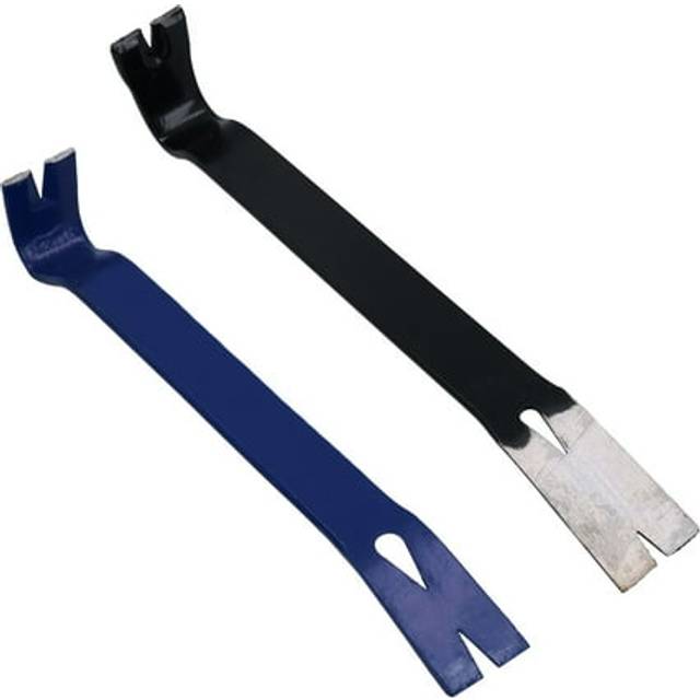 7” + 15” Flat Nail Pry Bar Utility Puller Crowbar Lever Nail Removal Slots 2pc