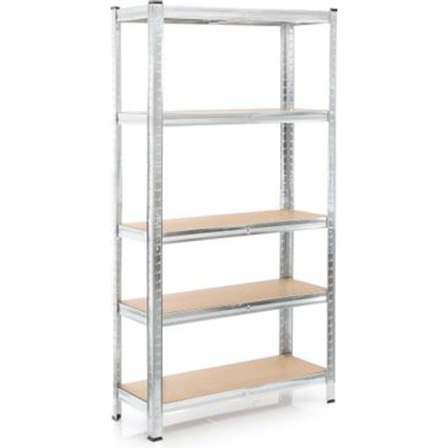 Wiltec Heavy-duty Shelving System Zincked Boltless Steel 180x90x45cm Total Load of 875kg 5 Racks