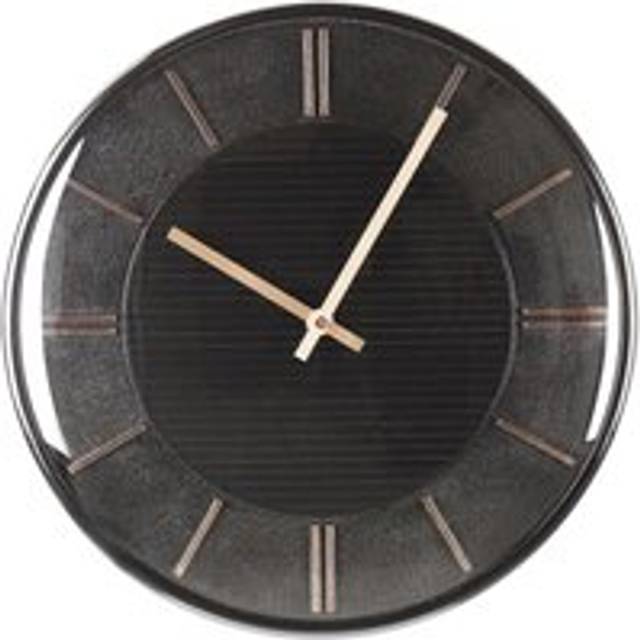 Beliani - Wall Clock Hanging Decor ø 34cm Glam Design Plastic without Numbers Black Daroca