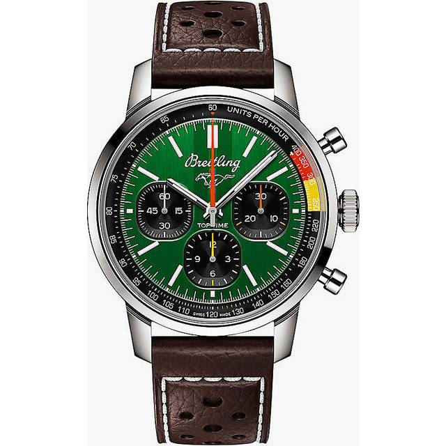 Breitling Green Ab01762a1l1x1 Top Time B01 Ford Mustang Stainless-steel and Leather Automatic Watch 1 Size - GREEN