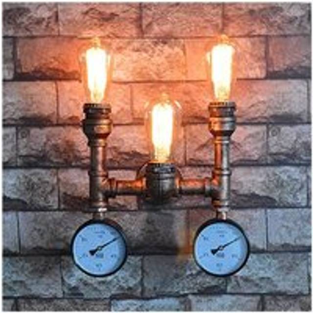 Stoex - Simulation Water Pipe Wall Light Creative Temperature Dial Wall Lights Retro Industrial Wall Sconce 3 Lamp Holder Wall Light