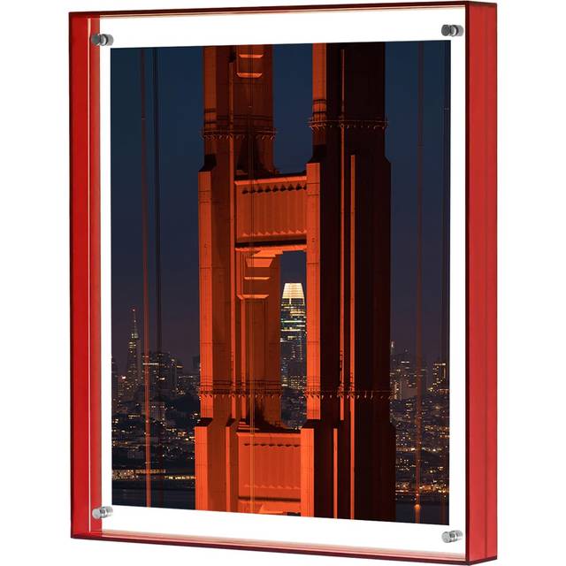 MFoffice 8x10 Picture Frame  Stunning Color Acrylic Floating Photo Frame  Use as 8x10  8x8  6x8 Picture Frame and Acrylic Tray  Horizontal and Vertica