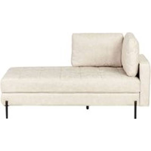 Beliani Right Hand Faux Leather Chaise Lounge Light Beige Rebais, Brown