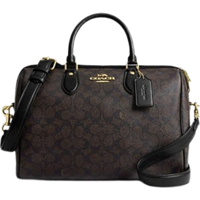 Coach Womens Rowan Large Satchel in Soft Signature Canvas - Beige - One Size