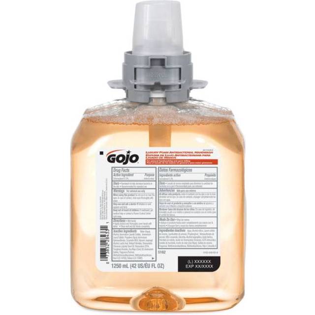 GOJO Luxury Foam Antibacterial Handwash  Fresh Fruit Fragrance  1250 mL Foam Hand Soap Refill FMX-12 Push-Style Dispenser (Pack of 4) - 5162