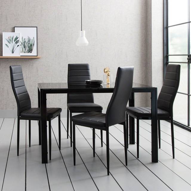 Gorge 4 - Person Dining Set - Black (4)