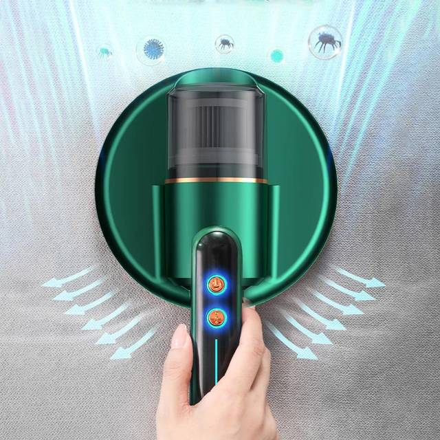 New Handheld Vacuum Cordless 5000PA Powerful Mattress Vacuum Cleaner with HEPA Filtration UV Mite Removal Vacuum Machine Cleaner green