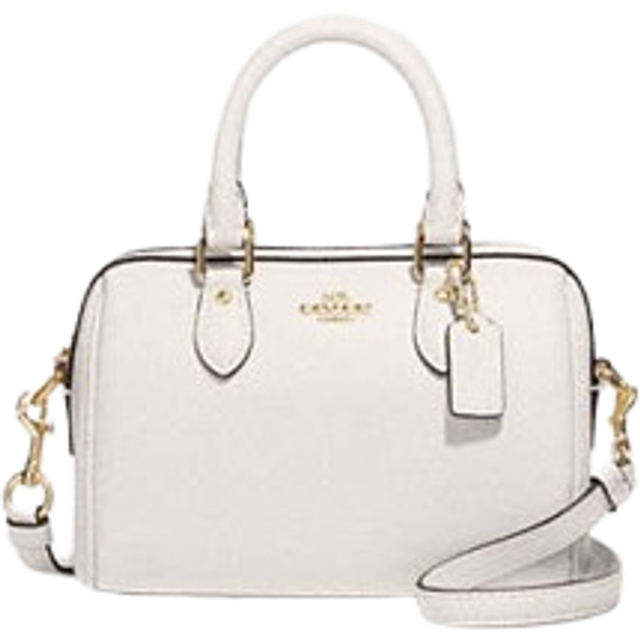 Coach Womens Mini Rowan Crossbody in Crossgrain Leather - White - One Size