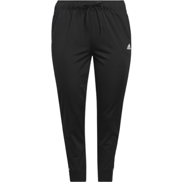adidas Women's Plus Size Essentials Fleece Tapered Cuff Pants  Core Black  2X