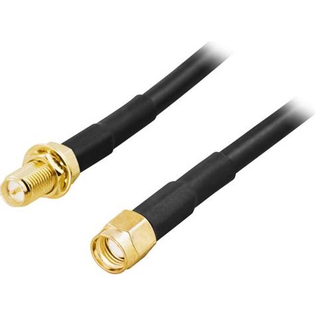 Antennkabel, RP-SMA hane - RP-SMA hona, 3m, svart