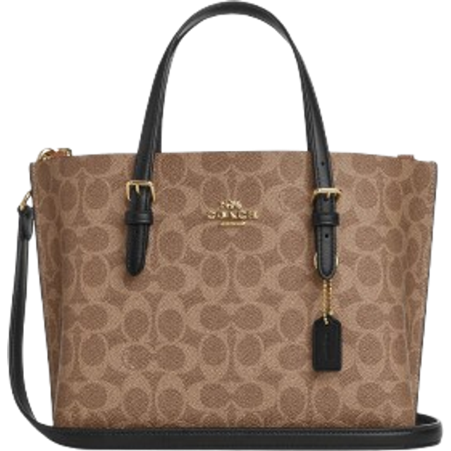 Coach Mollie Tote Bag 25 In Signature Canvas - Gold/Tan