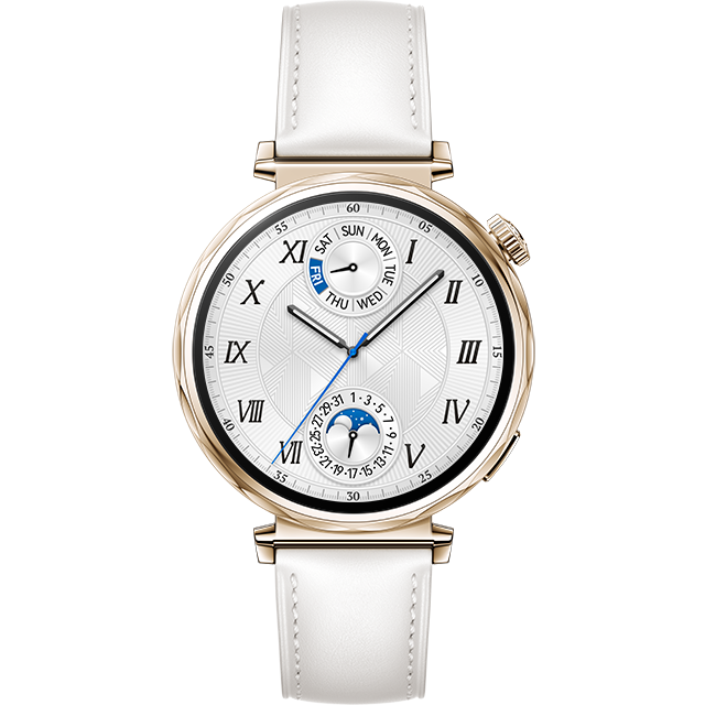HUAWEI Watch GT 5 - Gold, White Leather Strap, 41 mm, Gold,White
