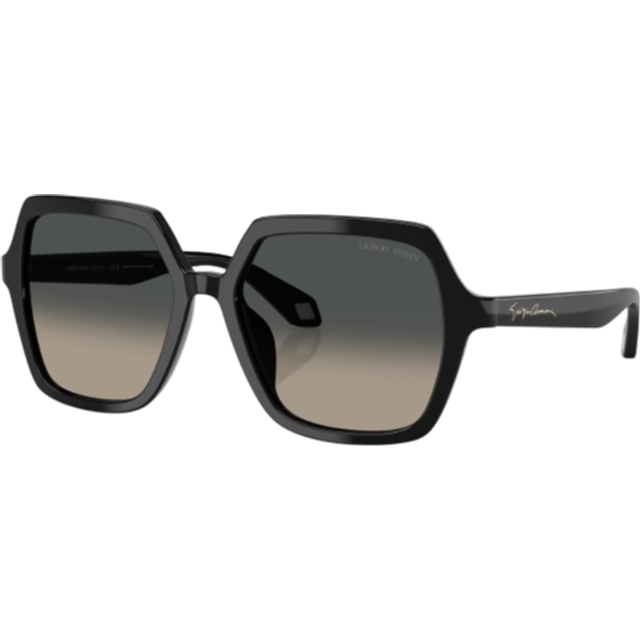 Giorgio Armani Kvinna AR8193U 500119 Solglasögon Acetat Svart Grå Fyrkantig Normal Skuggad