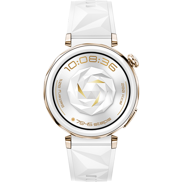 HUAWEI WATCH GT 5 Pro 42MM White Fluoroelastomer / Pro-Level sports / Up to 2-week Battery life/ Golf Courses Map / Sleep monitoring / Bluetooth Call / Water resisitence / GPS