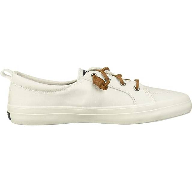 SPERRY Crest Vibe Canvas Damen Freizeit-Sneaker Alltags-Schuhe Schlupf-Schuhe STS81903 Weiß/Braun