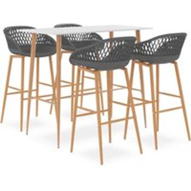Vidaxl 5 Piece Bar Set White And Grey