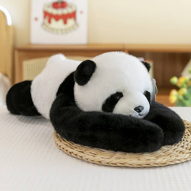 (Panda, 30cm/11.81in) Cute Soothing Back Treasure Animal Plush Toy Girl Bed With Sleeping Doll Gift