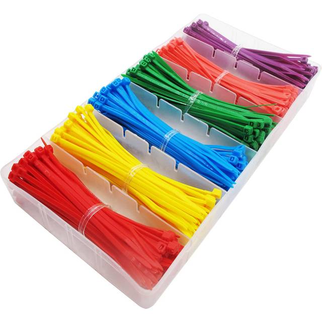 Superun Small Colored Zip Ties 4 Inch Kit - 480 Packs Cable Ties Multicolor Mix Packed Wire Ties Assortment Red  Yellow  Blue  Green  Pink  Purple