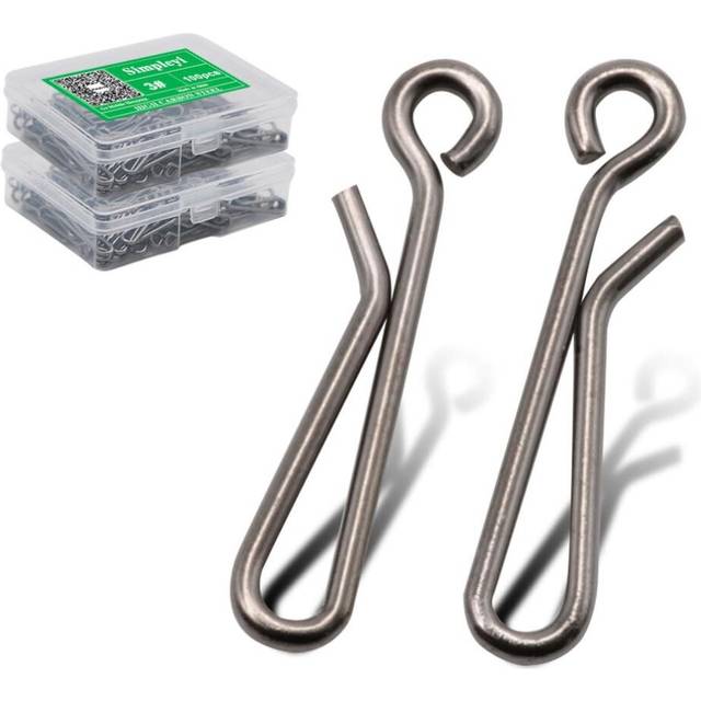 50-100pcs/box Stainless Steel Hook Fast Clip Lock Snap Swivel Solid Rings 0#-4# Safety Snaps Fishing Hook Connector Hook Tool