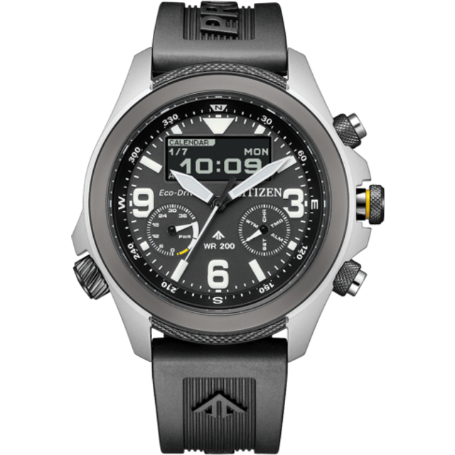 Citizen JV1007-07E Men's Promaster Land Eco-Drive Watch, Black Dial, Black Polyurethane Strap