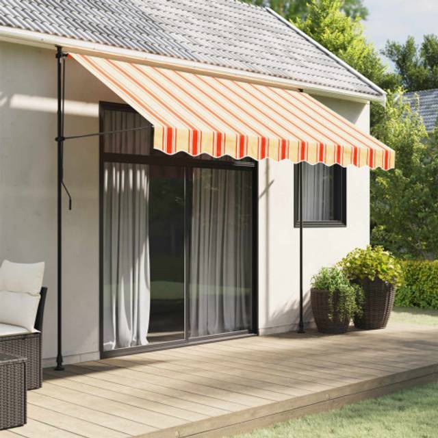 Vidaxl awning valance yellow and orange striped (280 x 20cm)
