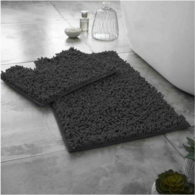 Rectangle 2 Piece Rectangle Bath Set - Charcoal (60cm W)