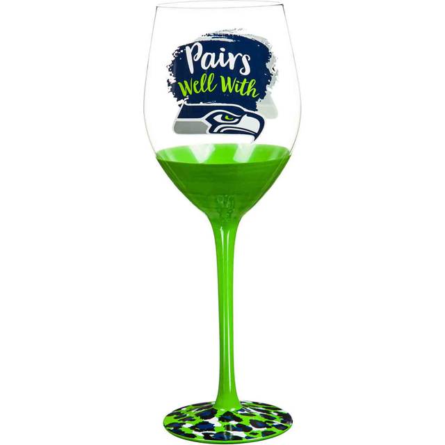 Seattle Seahawks Glass 17oz Wine Stemmed Boxed