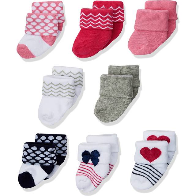 Luvable Friends Unisex Baby Newborn and Baby Terry Socks  Bow  6-12 Mo