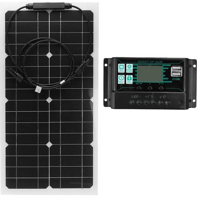 Flexible 100W Solar Panel Kit With 60A Battery Charger Controller For Caravan Rv