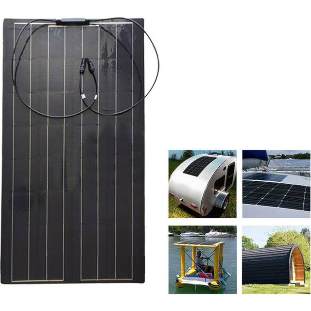 100W 18V TPT Solar Panel High Efficiency Solar Charger DIY Connector Battery Charger Outdoor Camping Travel