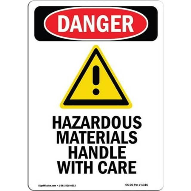 SignMission OS-DS-D-35-V-1316 OSHA Danger Sign - Hazardous Materials