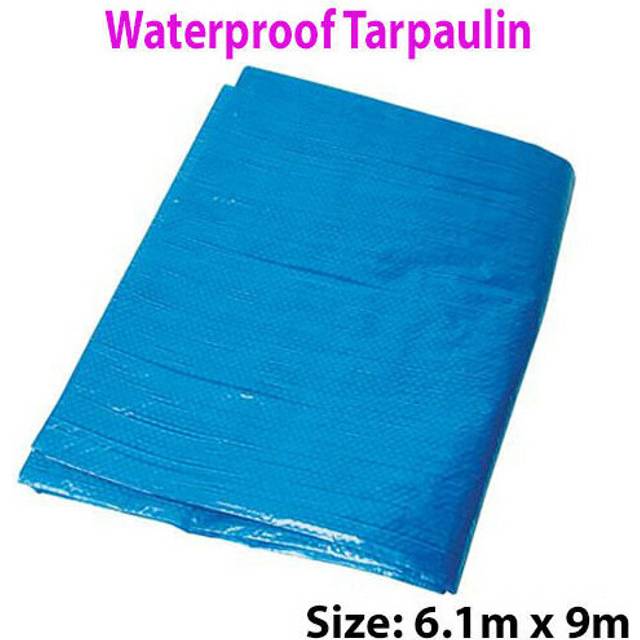 6.1 x 9m Outdoor Waterproof Blue Tarpaulin Sheets Ground Protective Cover Tarp