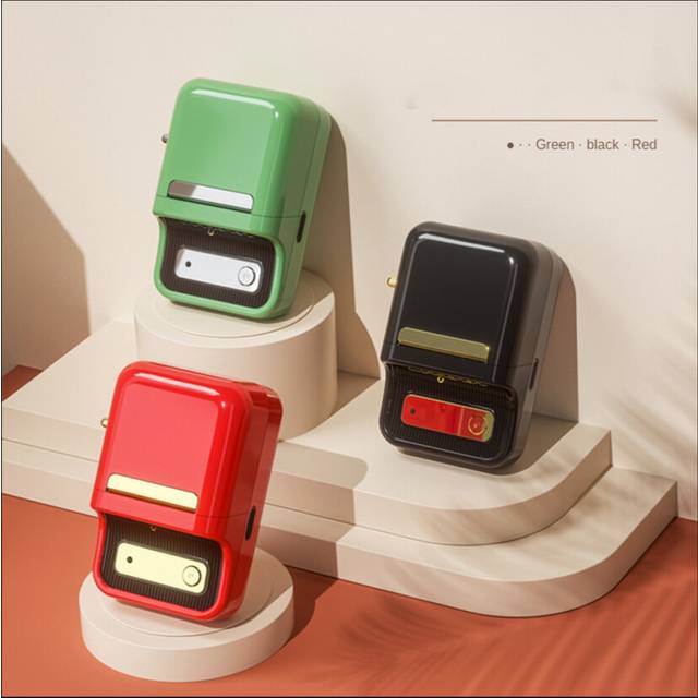 B21 Barcode Label Maker Wireless Thermal Printer for Office Commercial Pocket Mini Bluetooth Printer with Label,Red