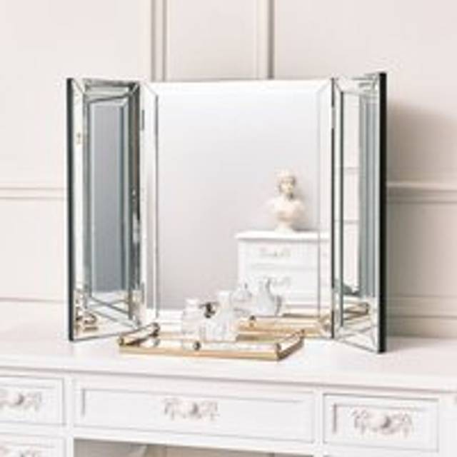 Large Mirrored Dressing Table Triple Mirror Material: Mirrors