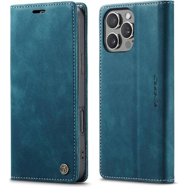 (Blue) Flip Case for iphone 16 Pro Max Magnetic Closure Shockproof Case Card Slot Kickstand Vintage Pu Leather Wallet Flip Folio Book