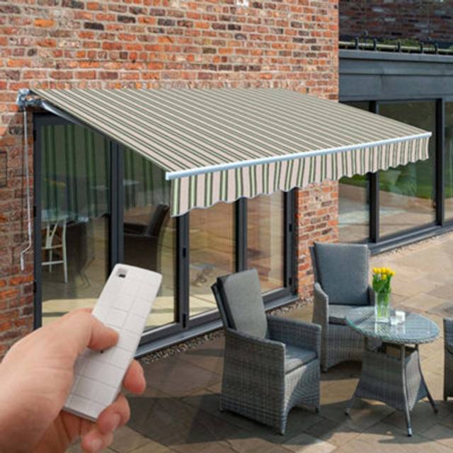 Electric Retractable Patio Awning 3.5m x 2.5m - Multi - One Size